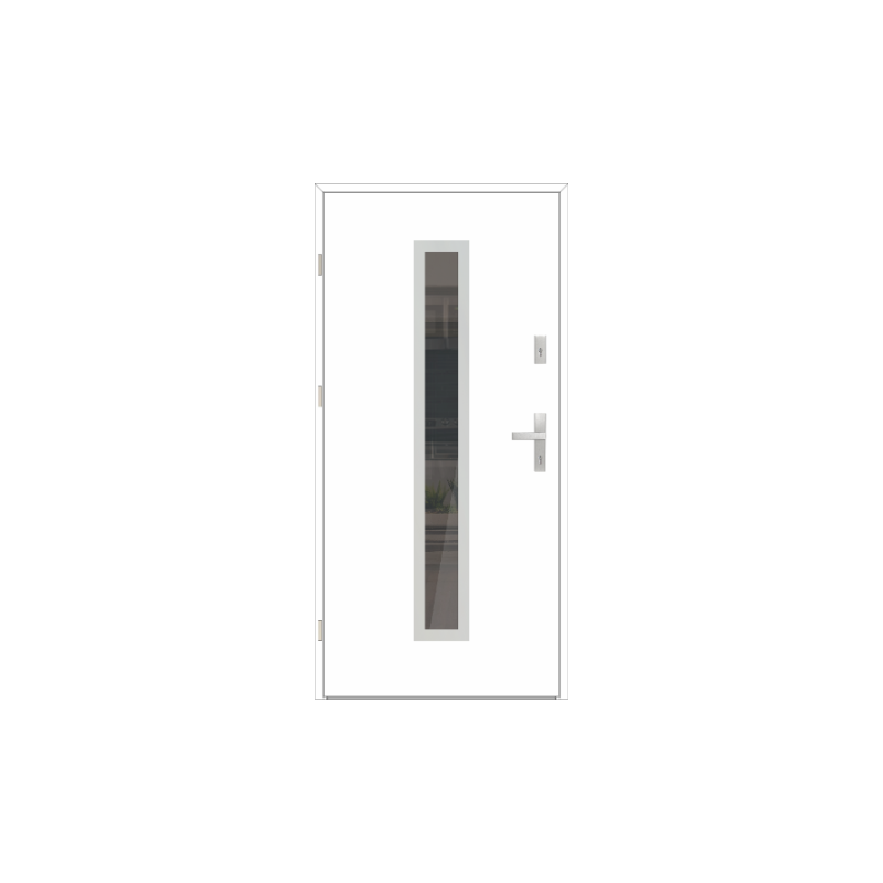 WIKĘD Premium Plus wzór 12, "90" lewe, inox, Biały Struktura